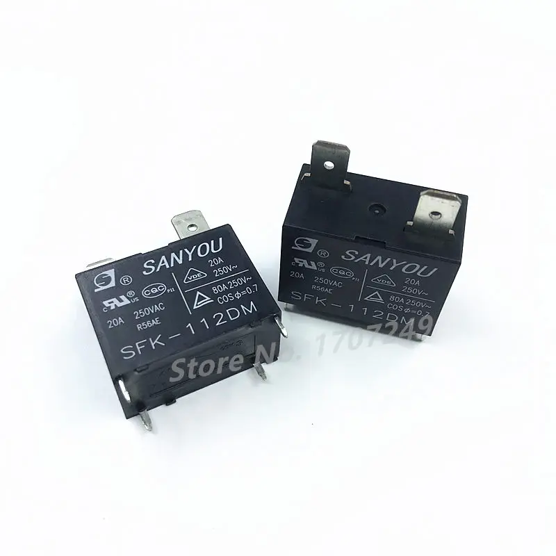 100% Original New SANYOU Relay SFK-112DM 12VDC 20A 250VAC 4Pins Power Relay can replace JQX-102F HF102F-12VDC G4A-1A-E-12VDC