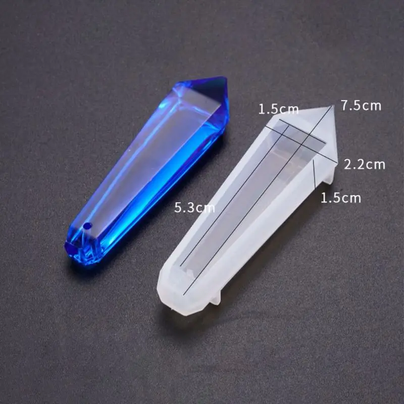 6 Pieces Pendulum Silicone Casting Molds, Resin Stone Pendulum Crystal Column Pendant Silicone UV Resin Mold Jewelry Tools