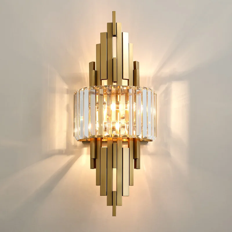 

Luxury Crystal Wall Lamps Gold Indoor Lighting Fixtures Home Living Room Bedroom Bedside Decor Wall sconce Luminaires