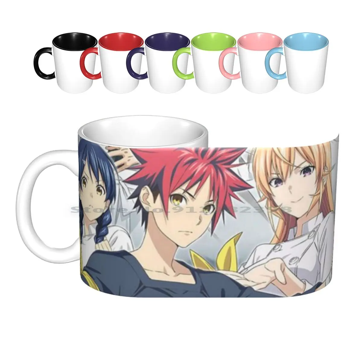 Anime Food Wars! Ceramic Mugs Coffee Cups Milk Tea Mug Anime Manga Netflix Food Wars Food Wars Japan Creative Trending Vintage