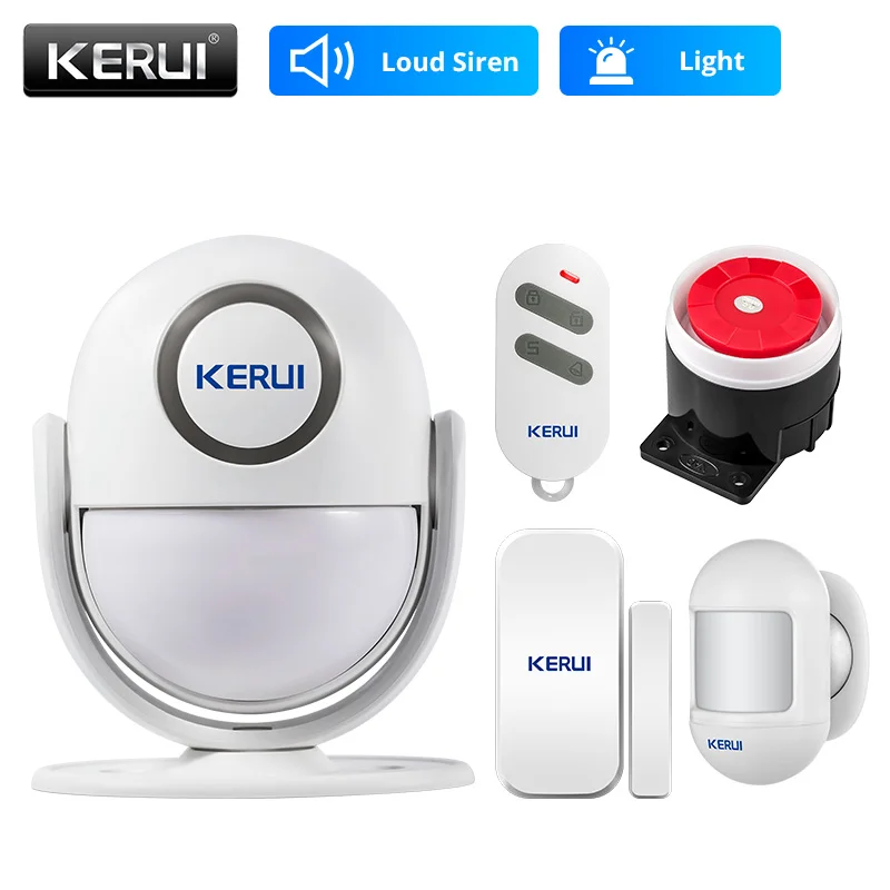 KERUI P6 125dB Home Garage Security Alarm System Anti-Theft Smart Motion Detector PIR Door/Window Sensor Wireless Burglar Alarm