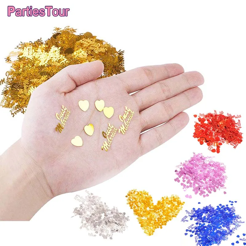 15g Wedding Decors Just Married & Hearts Rose Gold Silver Red Table Confetti Bridal Shower Scatters Anniversary Party Supplies