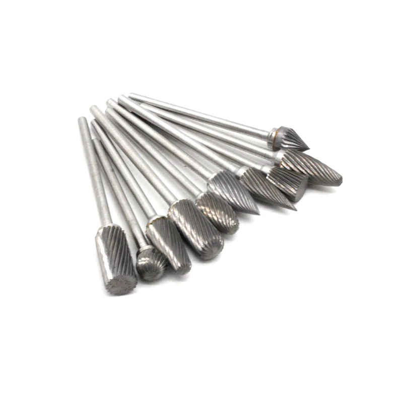 10Pcs Tungsten Carbide Milling Cutter Rotary Tool 2.35MM Shank Metalworking Jewelry Drills Bit