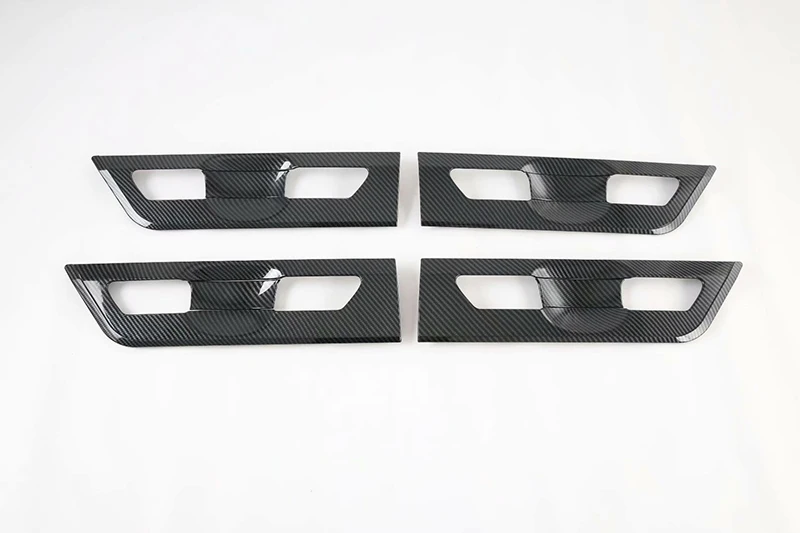 For Kia Carnival KA4 2020 2021 2022 Carbon Fiber Style Door Handle Bowl Cover Cup Cavity Trim Insert Catch Molding Garnish