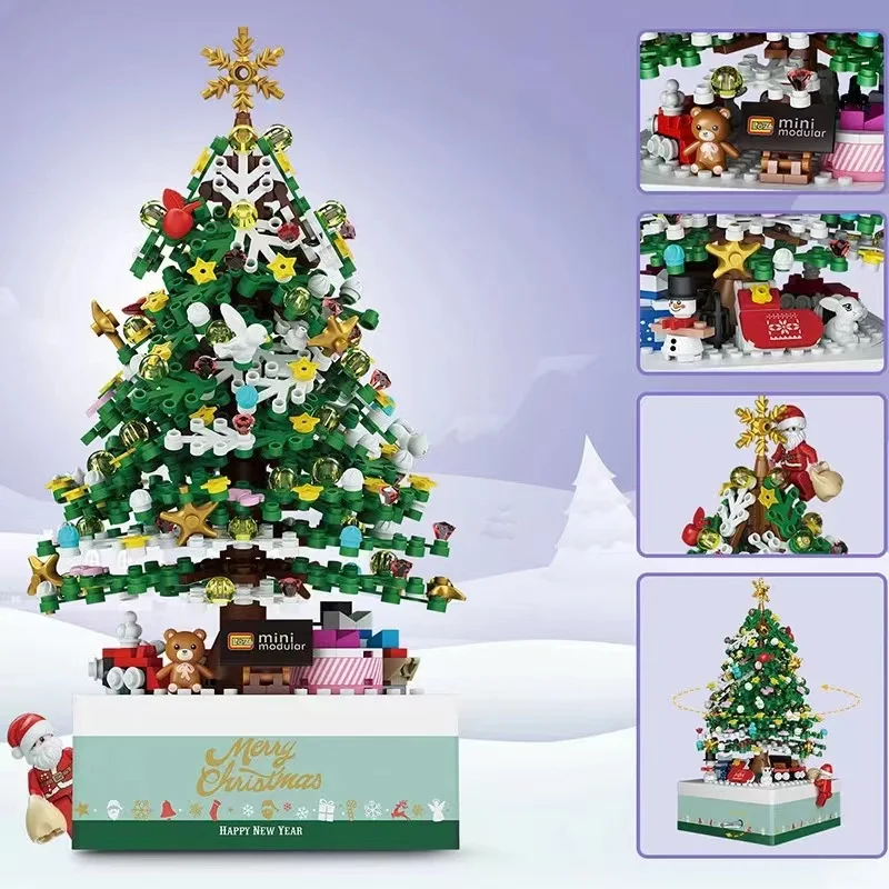 

Loz Christmas Trees Blocks Music Box Toys For Children Adults Loz1237 1238 House Building Bricks Xmas Gift New Juguetes Bloques