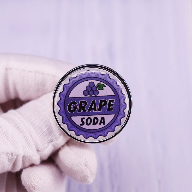 

Grape Soda Brooch fresh fruit badge Bag Shirt Lapel Pin Fashion jewelry gift