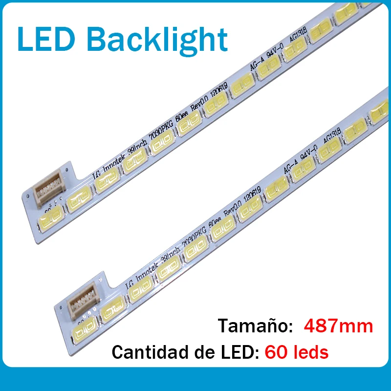 2 unids/lote 60LED de 7030PKG 60ea Rev0.0 73.39T03.003-0-JS1 para T390HVN01.0 39 pulgadas 100% nuevo