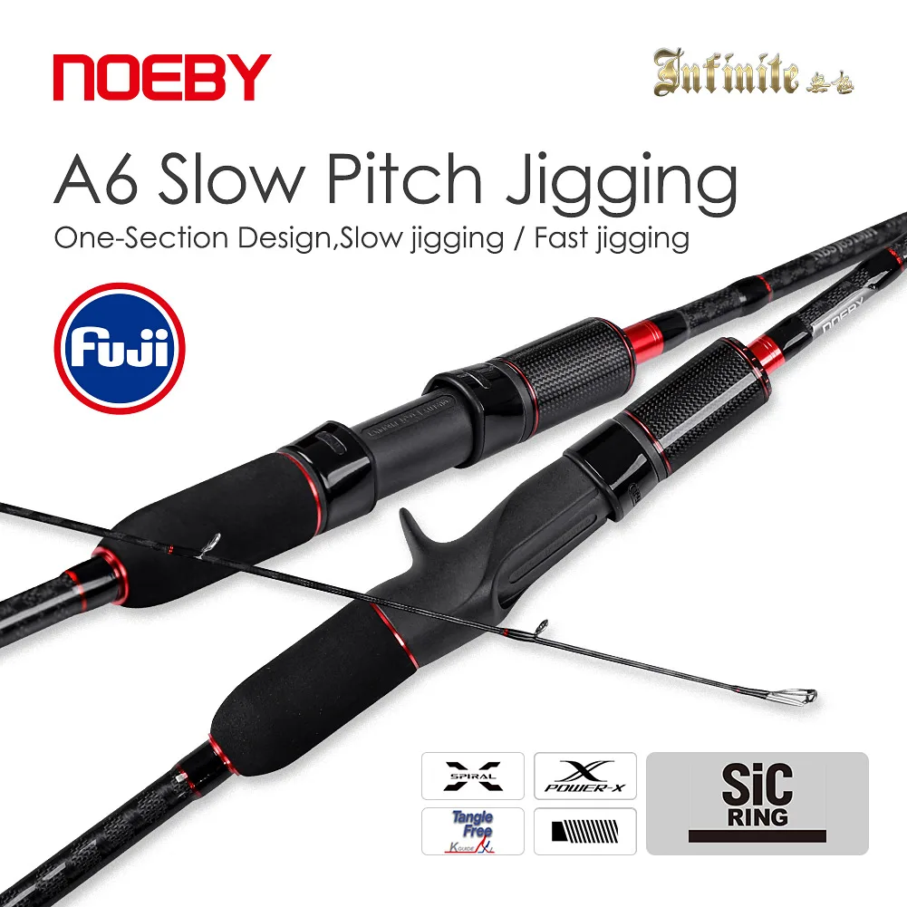 

NOEBY-Slow Jigging Rod for Sea Fishing, Fuji SIC Ring Lure, Carbon Spinning Casting, Fast Jigging Rod, 1.91m, 1.96m, 350g