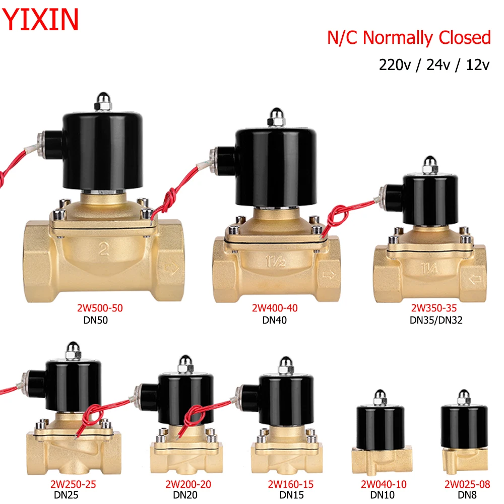 

Electric Solenoid Valve 1/4" 3/8" 1/2" 3/4" 1" DN8/10/15/20/25/50 Normally Closed Pneumatic for Water Oil Air 12V 24V 220V