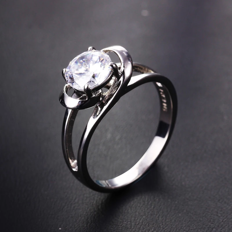 

YLMyself Round Cut CZ Twist Engagement Ring 316L Stainless Steel, OL Wedding Band High Polish Women Jewelry