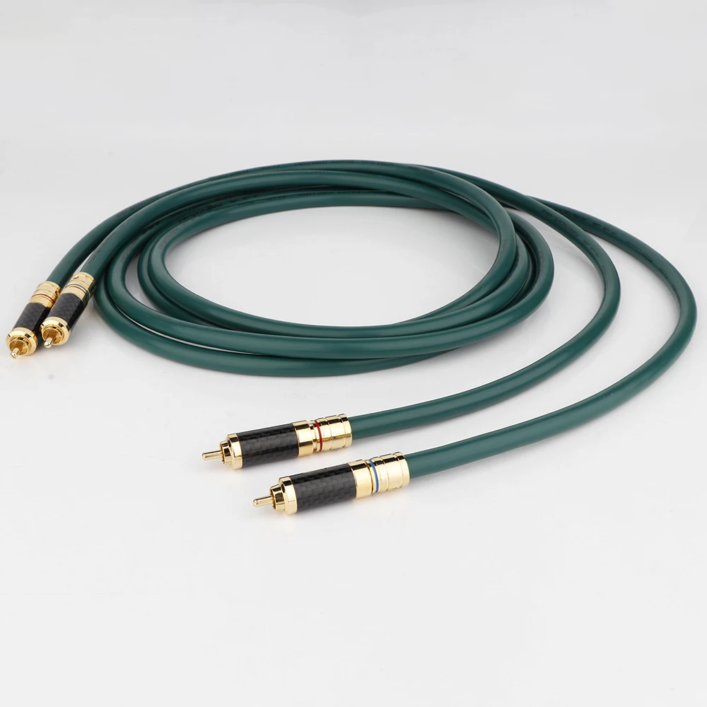 X403 Hi-End Furukawa Alpha PCOCC RCA Audio Cable Amplifier CD DVD player Speaker Carbon Fiber Gold RCA Interconnect Wires