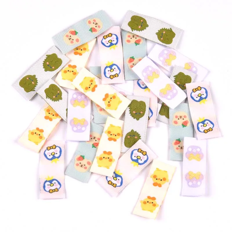 50pcs Mix Cartoon Animals Embroidery Labels for Sewing Garment Handmade Accessories Clothes Care Bags Tags DIY Crafts Supplies