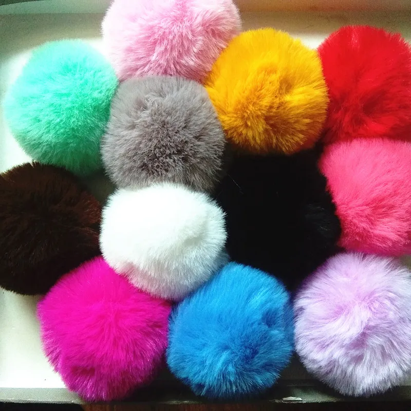 1000 pcs Fake Beaver Fur Ball Fluffy Puff Pompon Jewelry Parts Making Pendant For Chain Earrings Beads Handmade Crafts 6 8 10 cm