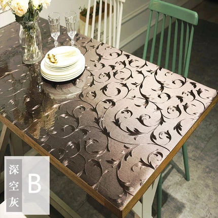 Bronze and Space Gray PVC table cloth 1.0mm Restaurant Kitchen Table Mat Coffee Table Covers Square Tablecloth for dining table