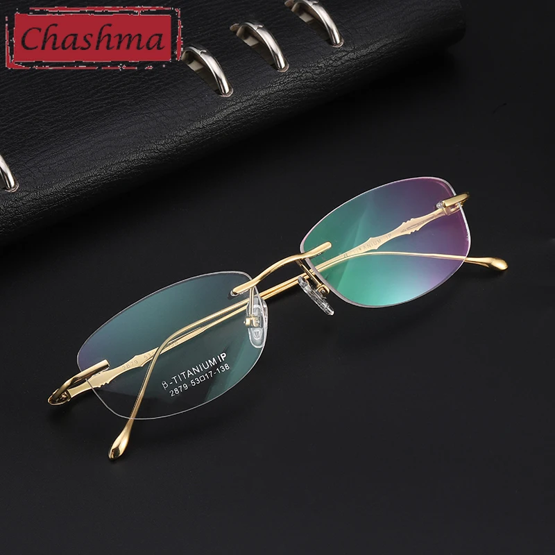 Women Rimless Glasses Top Quality Eyeglasses Light Pure Titanium Flexible Glasses Frames Fashion Eyeglass