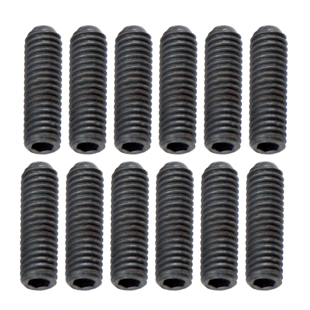 1 Pack/12pcs Guitars Bridge Saddle Height Adjust Hexagon Screws Bolts Black Luthier Tools DIY