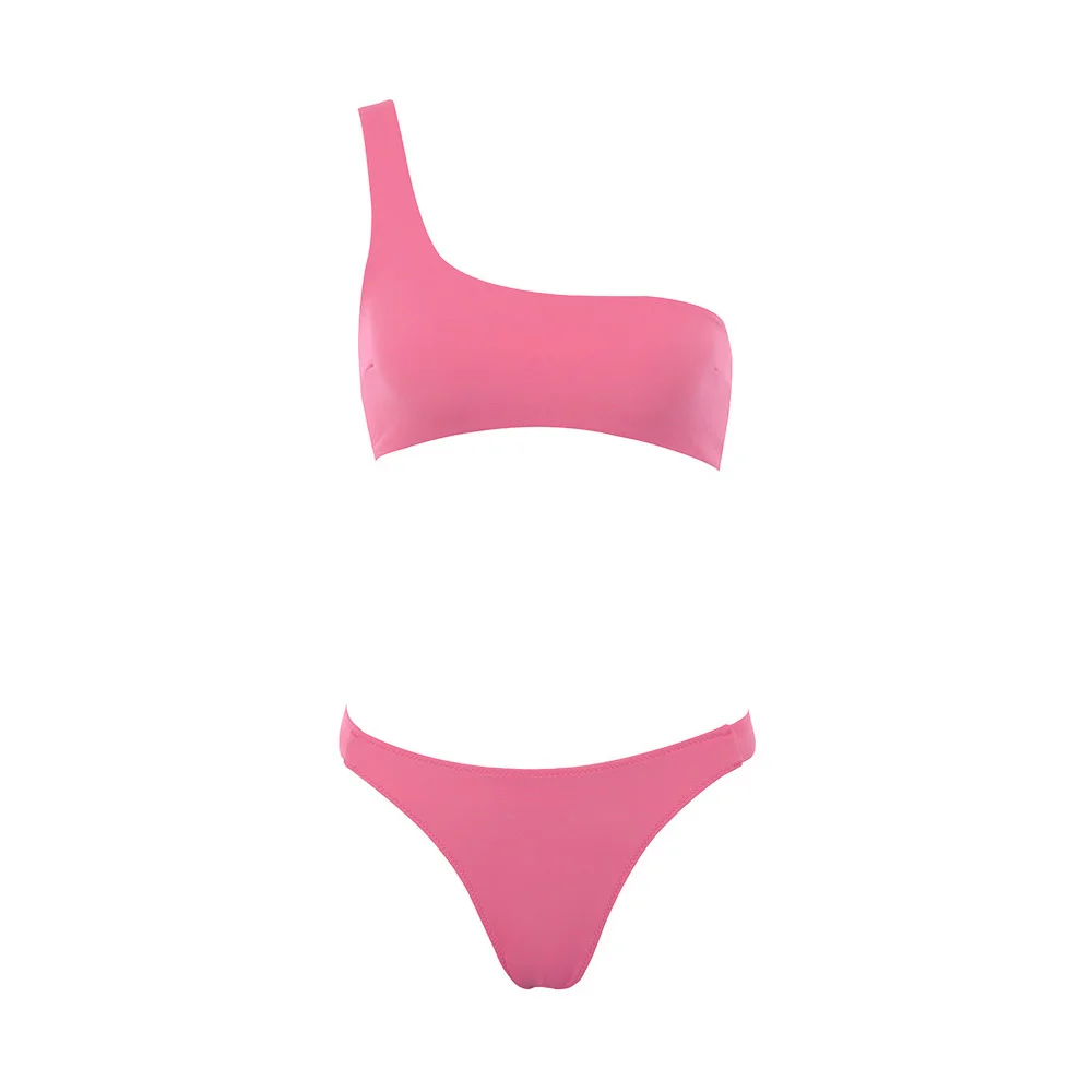 2 Piece Set Swimsuits Bikini Solid new Women Bandage sexy Beachwear Bathing Suit Summer Beach Wear Swimming Suit Swimwear XL