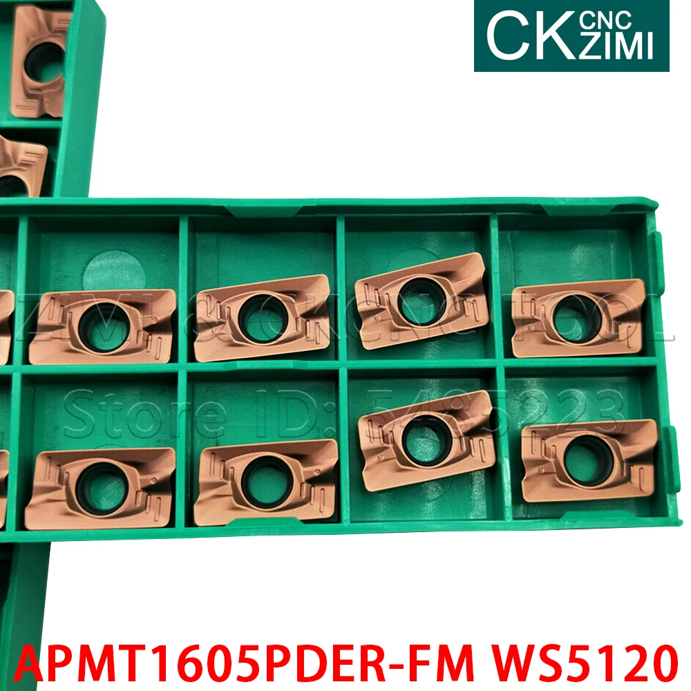 APMT1605PDER-FM WS5120 Inserto In Metallo Duro APMT 1605 PDER FM Temprato Tornio CNC Lama di Fresatura Inserto Utensile Da Taglio per acciaio Temprato fresa cnc legno