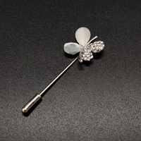 PD BROOCH Retro High-end Lapel Pins Butterfly Brooch Metal Scarf Buckle Pins Jewelry Men's Wear Collar Needle Gift