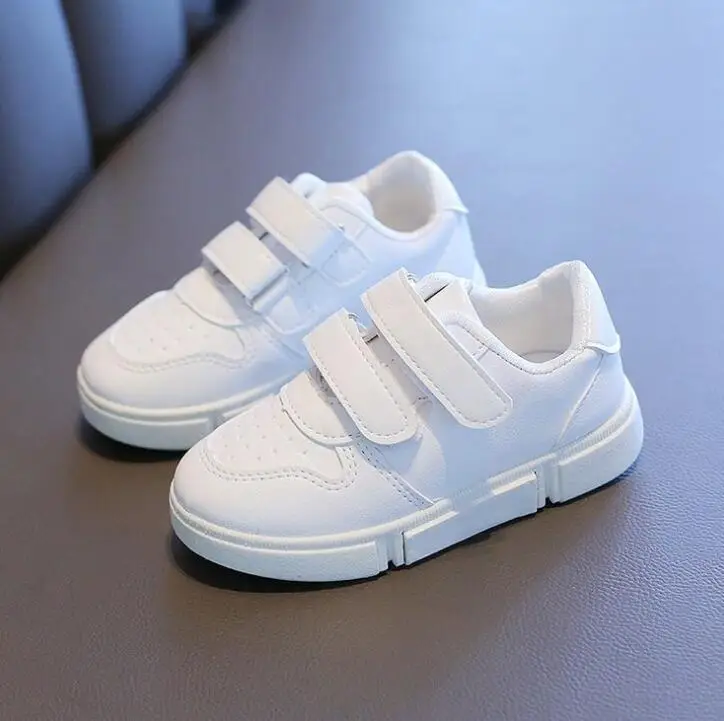 2021 spring and autumn children\'s casual shoes sports shoes Pu white kids boys sport running shoes