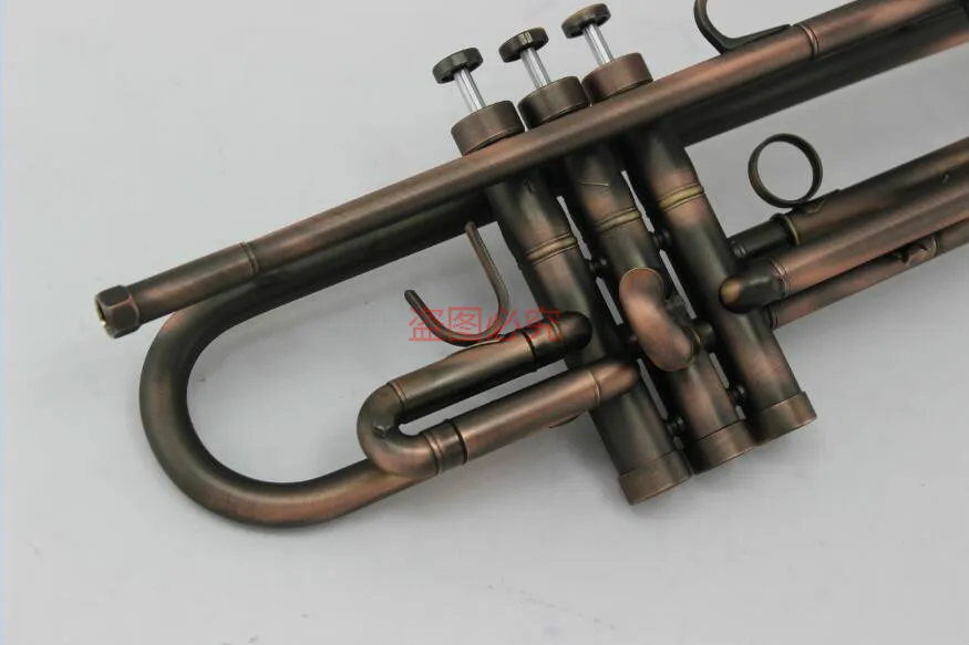 MARGEWATE Musical Instruments Brass Bb Trumpet Unique Antique Copper Simulation Surface Small Bb Trumpet inventory