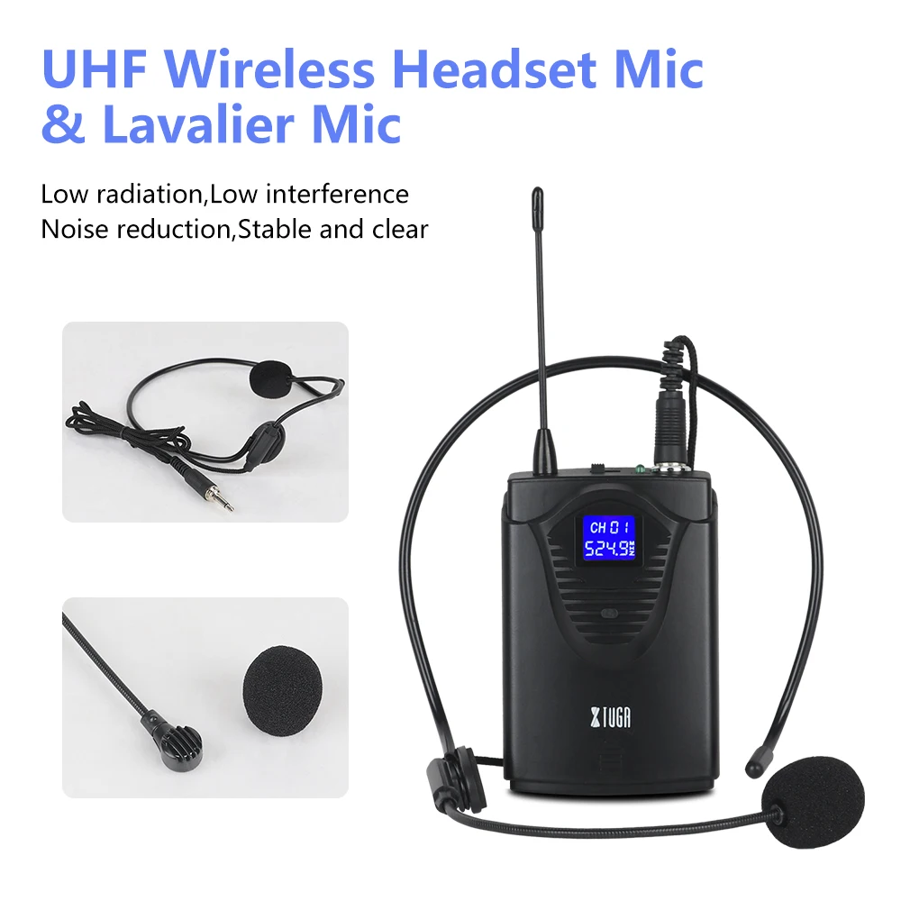 Xtuga ew240plus sistema sem fio dos microfones da frequência ultraelevada de 4 canais para o uso da igreja da fase para a festa de família, casamento, noite pequena do karaoke