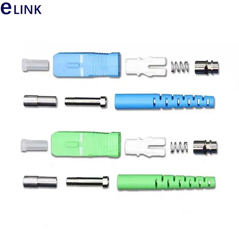 

SC Fiber Connector Kits for Drop Cable Unassembled Metal Stopper SM MM, OM3, OM4 2.0*3.0mm FTTH SC Connector Accessories 1000Pcs