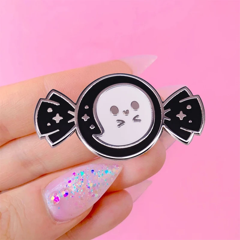 Kawaii Halloween Themed Candy Badge Spooky Cute Boo Ghost Pins