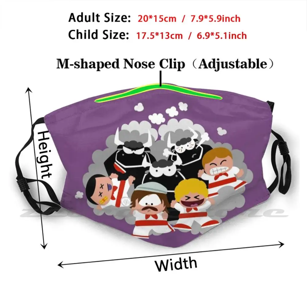 ซานเฟอร์มินล้างทำความสะอาดได้ยอดนิยมที่กำหนดเอง Pm2.5หน้ากากกรอง San เฟอร์มิน Pamplona Bull Race Run สเปนสัตว์ Bullfight เวกเตอร์ตลก