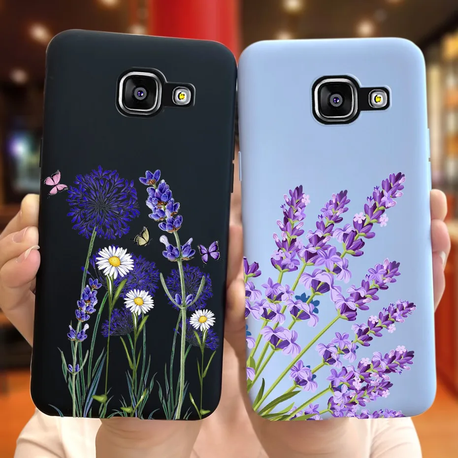 For Samsung A5 2016 2017 Phone Case Back Cover Matte TPU Flower Cases For Samsung Galaxy A5 A 5 2016 2017 A510F A520F Soft Funda