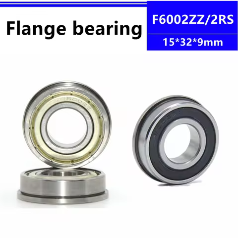 10pcs/50pcs F6002ZZ F6002-2RS 15*32*9mm flange deep groove ball bearing 15x32x9mm F6002Z F6002RS Flanged bearing