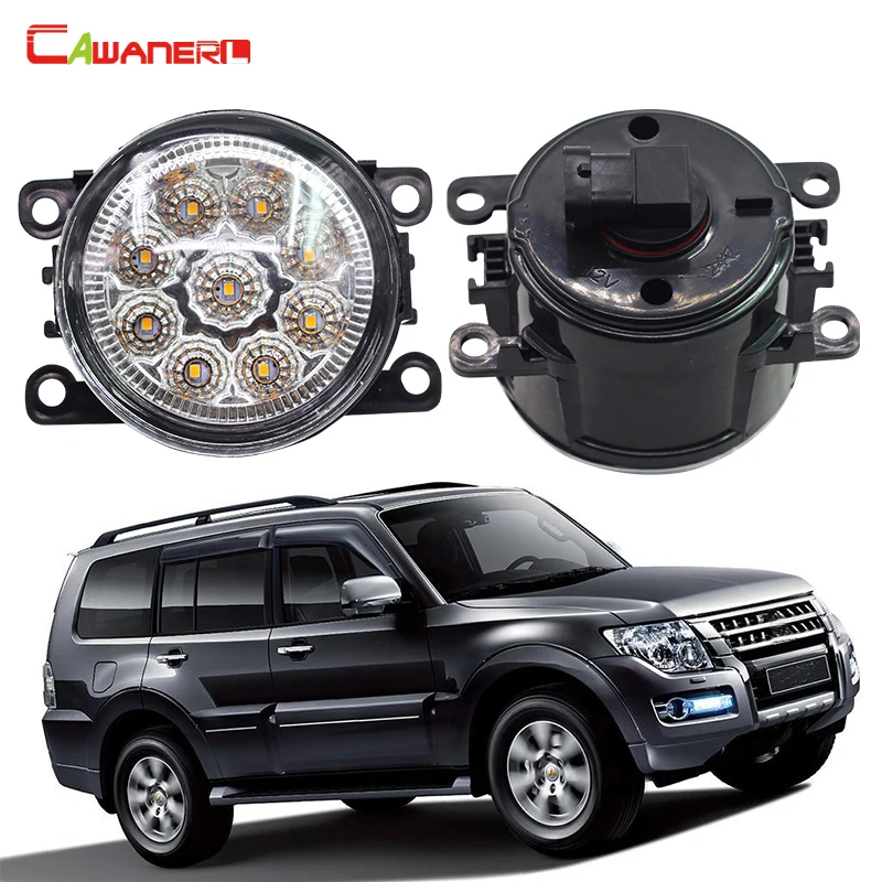 Cawanerl 2 peças luz do carro led luz de circulação diurna lâmpada de nevoeiro drl 12v para mitsubishi pajero 4/iv van v80 v90 caixa 2007-2015