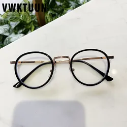 VWKTUUN Anti Blue Light Women Round Eyeglasses Frame Mens Optical Glasses Frame Retro Computer Glasses TR90 Glasses Frames