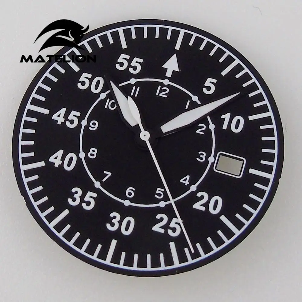 33.6mm Watch Dial+Hands Fit For NH35A NH36A Automatic Movement Green Lume Black Blue Green Coffee Color dial