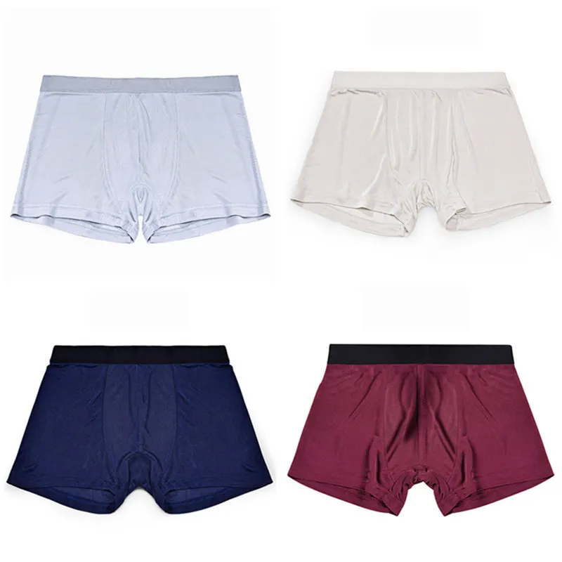 Birdsky, Men's boxer shorts underwear, 70% viscose 30% mulberry silk, quick dry, stereoscopic shape, 4 solid colors. OM-02