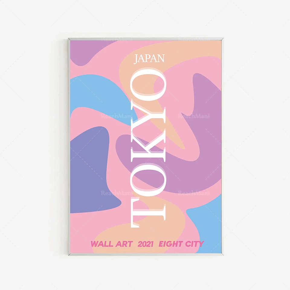 Tokyo Poster, Japan Print, 2021 Eight City Wall Art Collection, Printable Wall Art
