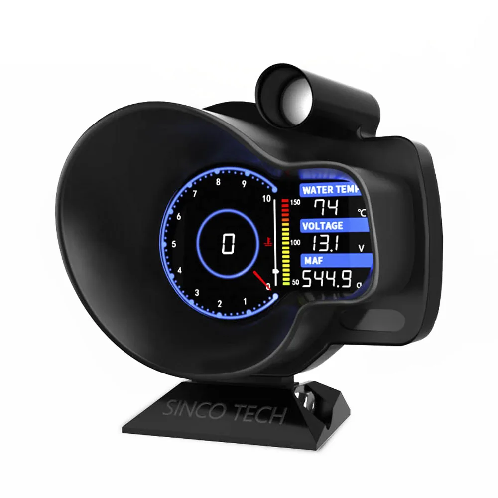 

Racing OBD2 Head Up Display Car Digital Dashboard Boost Gauge Speed RPM Water Oil Temp Voltage EGT AFR Car Meter Alarm DO916