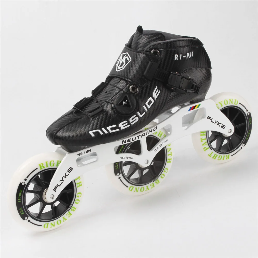 

Original Niceslide Speed Inline Skates Self locking Carbon Fiber Professional Competition Speeding Skate Racing Skating Patines