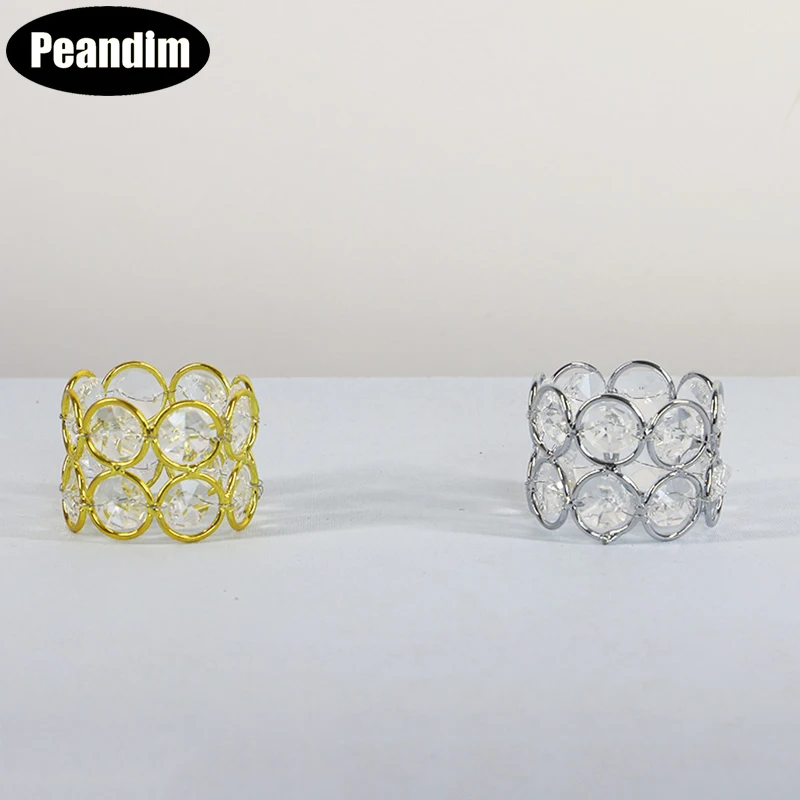 

PEANDIM 12 Piece/ LOT Crystal Napkin Holder Table Napkin Ring Wedding Christmas Party Suppliers Banquet Dinner Serviette Holder