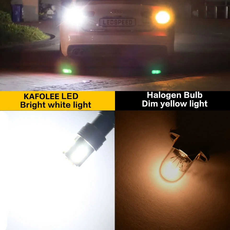 KAFOLEE Non-polar BAX9S 10 SMD LED H6W Canbus lamps Error Free Car bulbs interior Light Car Light Source parking 12V 620LM Amber