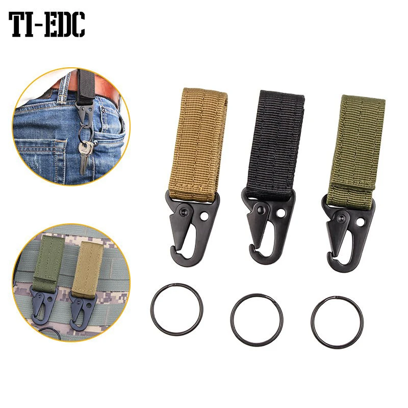 With Nylon Loop, Hook And Belt Keychain, Compatible With Molle Backpacks, Multi-functional Supplies, Backpack Accessories