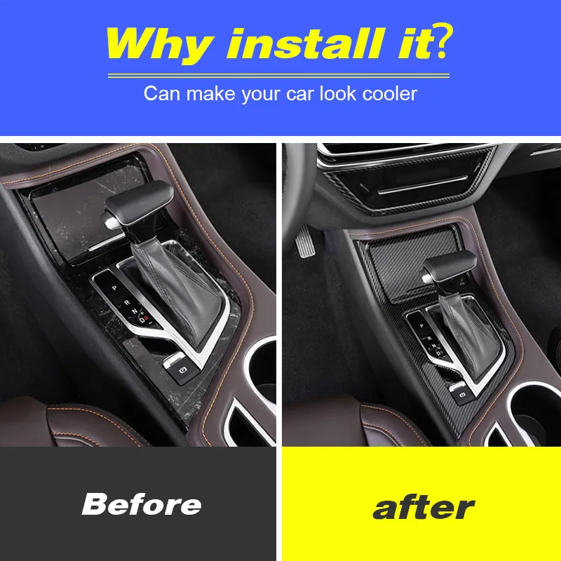 Car Central Control Gear Panel Cover Trim Interior Stickers Auto Styling Accessories Decoration For Changan CS35 Plus 2020-2018