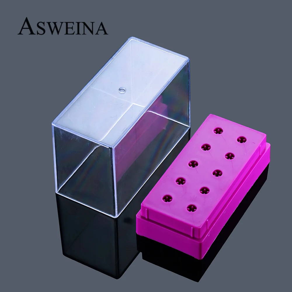 10/7 Slots Nail Boor Houder Clear Storage Box Voor Elektrische Roterende Bestanden Display Nail Accessorie Gereedschap