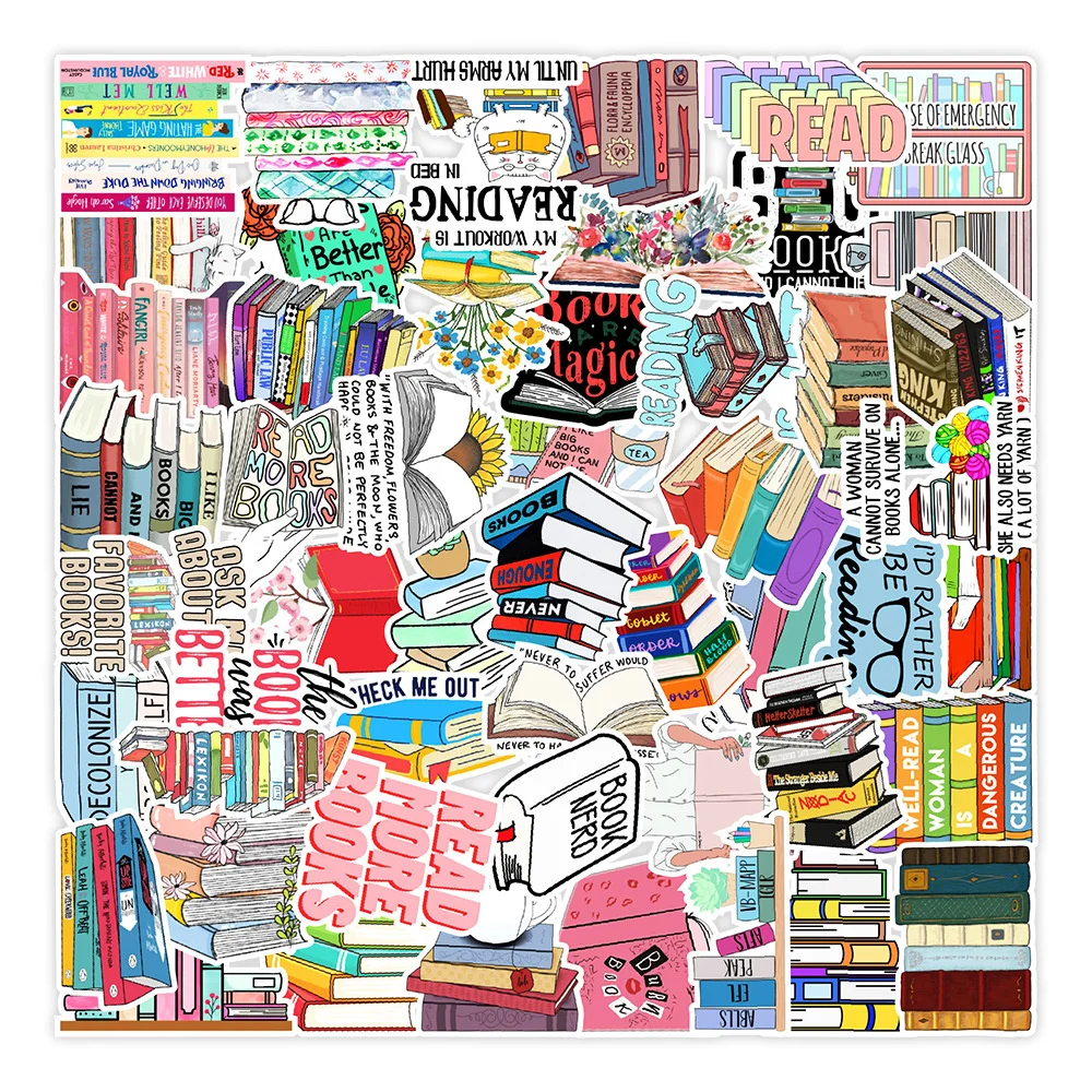 

10/30/50PCS Book Reading Graffiti Stickers Computer Mobile Phone Tablet Computer Decorative Stickers Waterproof Wholesale