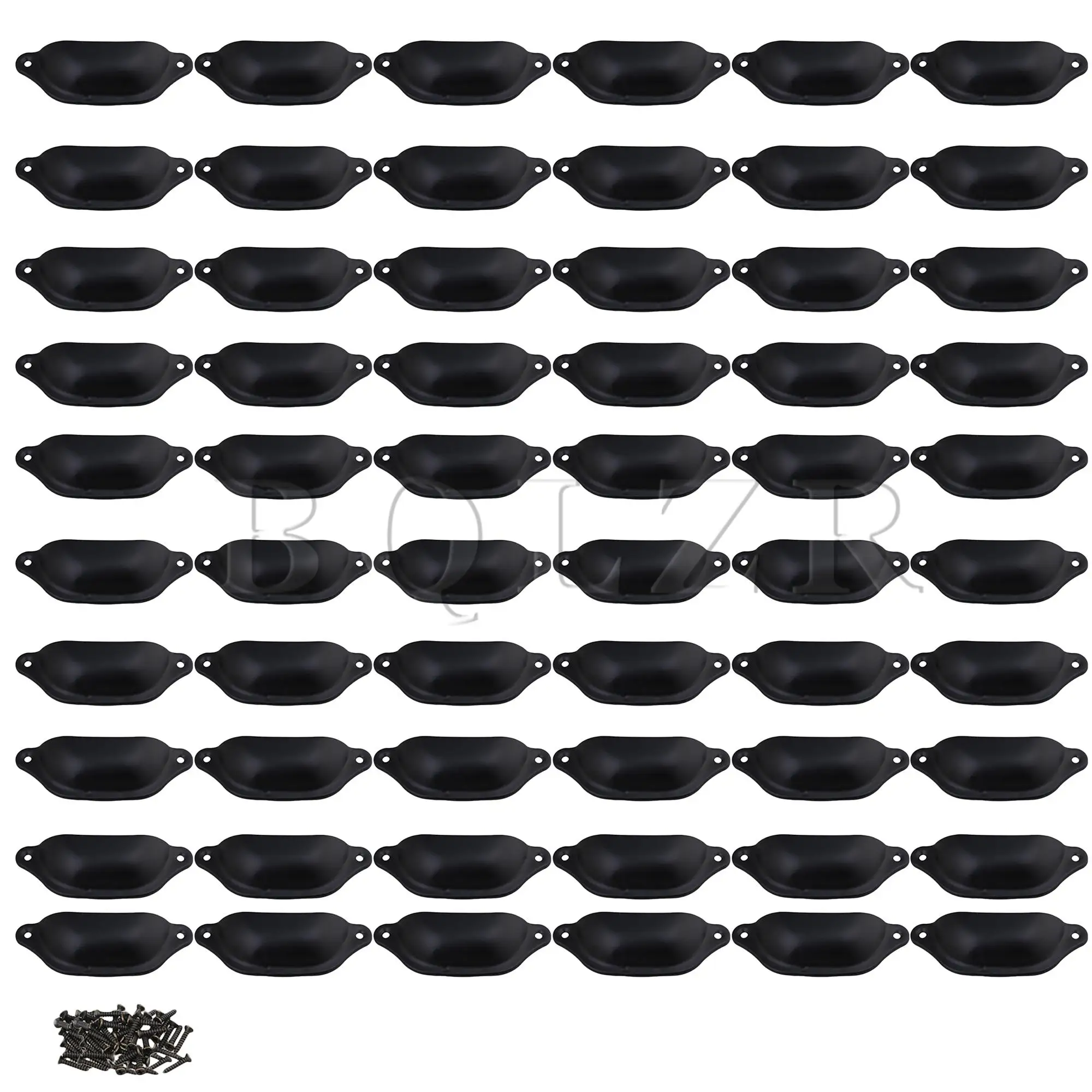 BQLZR 60PCS Black Antique Vintage Shell Pulls 97x35x18mm Furniture Accessories