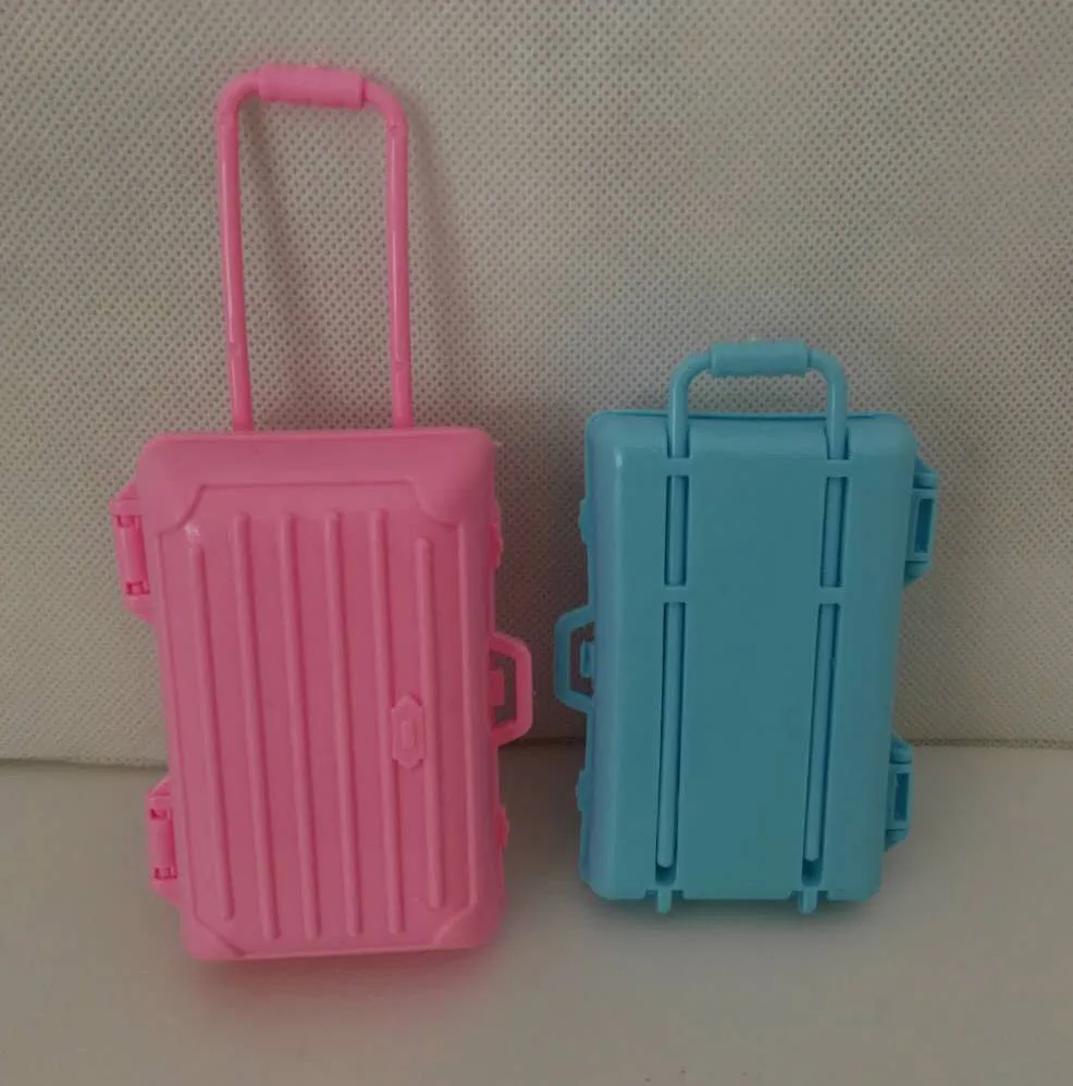 Beilinda Toy Plastic Doll Toys Suitcase Could Open for Store Dress and Accessory 2 Colour Mix 2pcs In One Lot