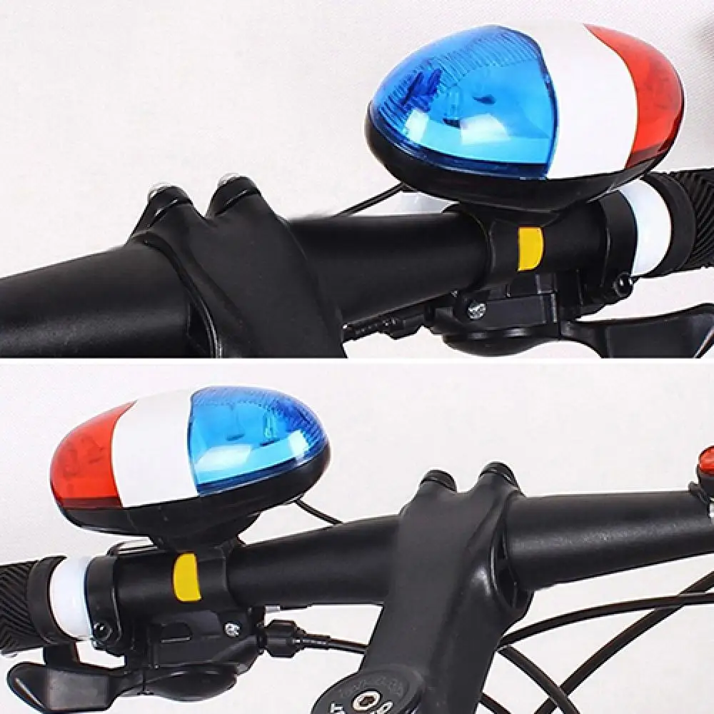 Multifunction 6 LEDs Bike Light Electronic Horn 4 Tone Sounds Bicycles Bell Police Siren Trumpet for Scooter Bicycle Accessories