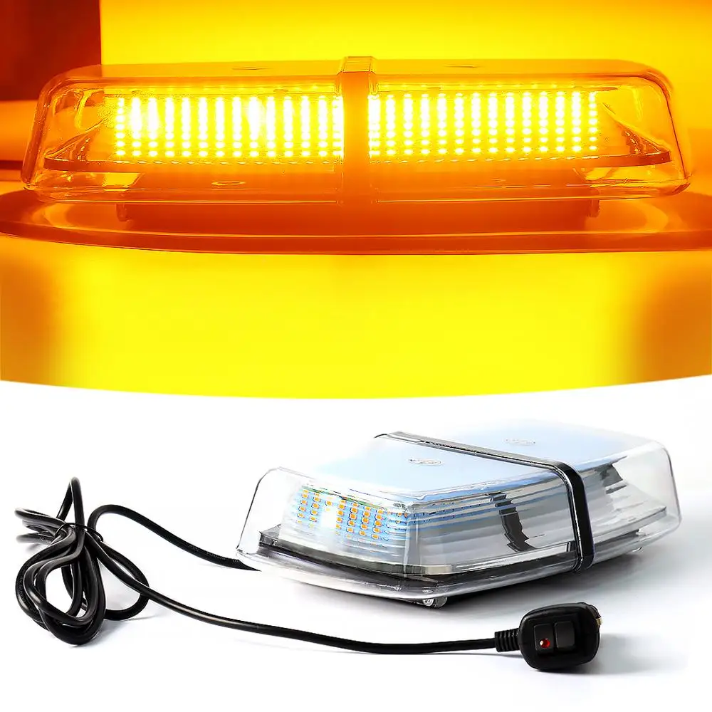 12V 24V Amber Yellow Truck Car Led Strobe Roof Lights Becaon Police Emergency Rescue Magnetic Vehicle Ambulance 72SMD