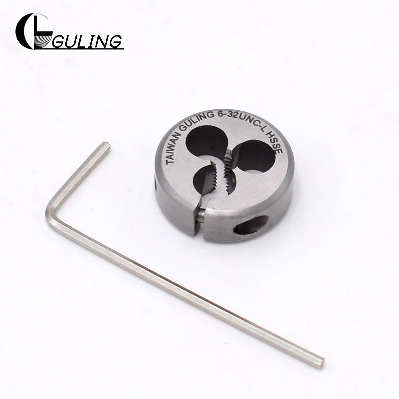 Guling HSSE Americano sinistra regolabile rotonda die UN4-40L 6-32L 8-32L 10-24L 1/4-20L 5/16-18L 3/8-16L 1/2-13L per acciaio inox