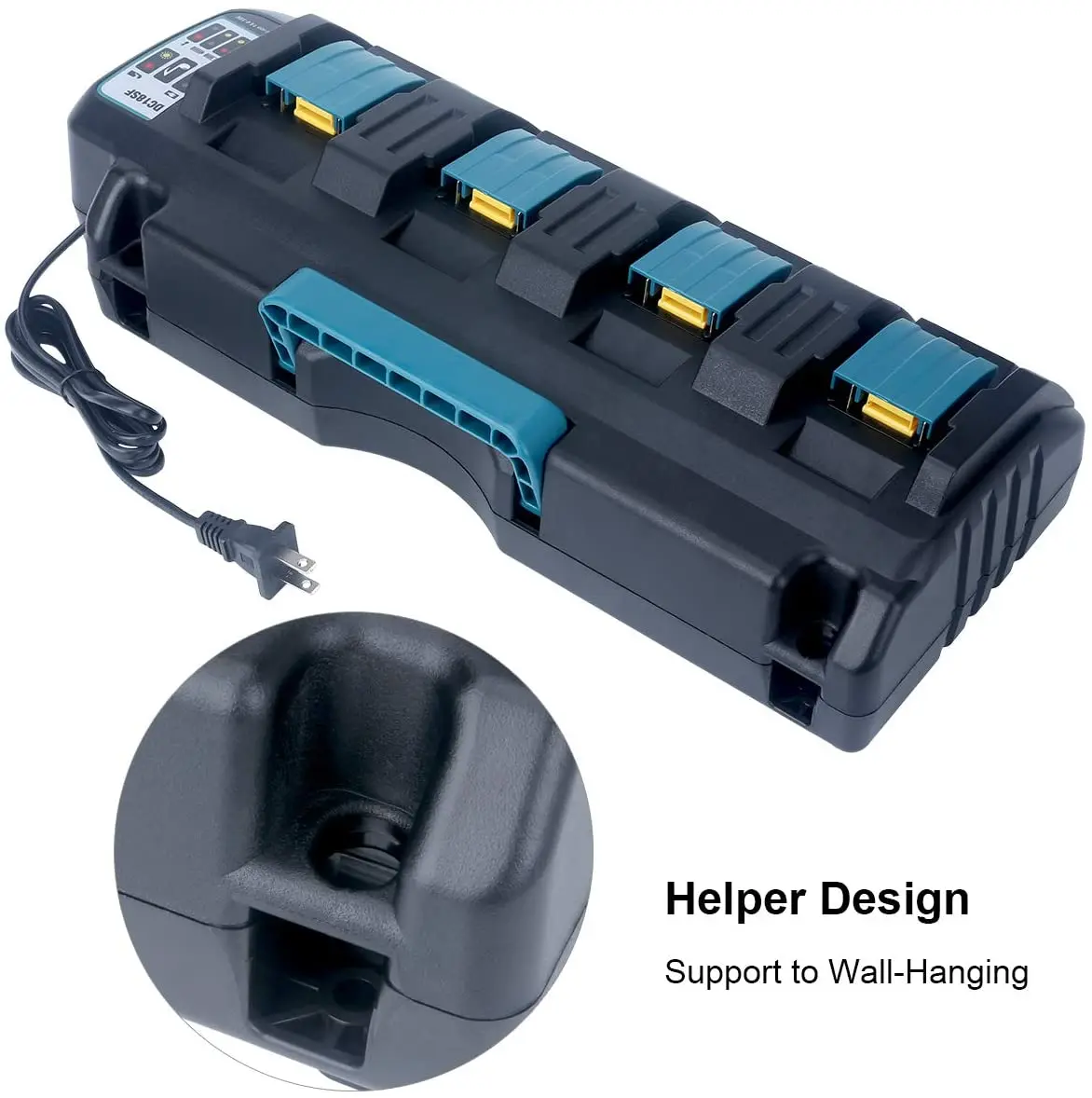 Imagem -05 - para Makita Dc18sf 4-port Rápido Otimizado Carregador 14.4v 18v Li-ion 3a Carregador de Saída para Bl1830 Bl1430 Dc18rd com Porta Usb